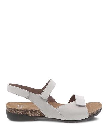 Sandales Dansko Ronda Milled Nubuck Femme Blanche | FR 487FDN